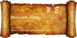 Matusek Edda névjegykártya